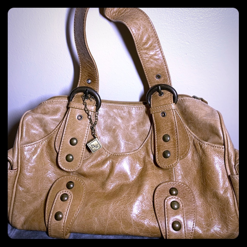 Helen Walsh Carmel crinkled leather purse